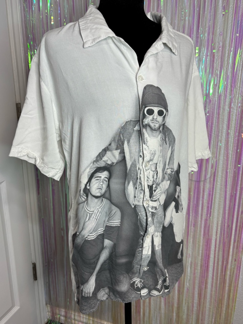 NIRVANA Lightweight Button Up Short Sleeve Shirt Men’s Sz Medium 100% Cotton - Picture 4 of 12